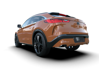 Arka planda lüks bir araba. 3d oluşturma.