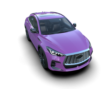 Modern araba arka planda izole edilmiş. 3D görüntüleme - illüstrasyon