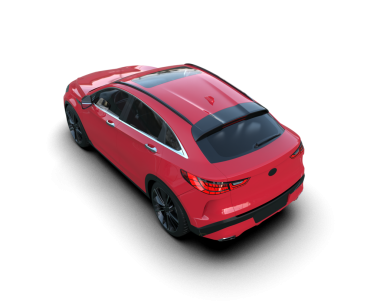 Gri renkte kırmızı modern araba. yan görünüm - 3d görüntüleme