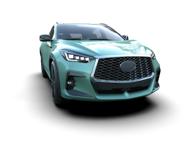 Beyaz arka planda lüks bir cip arabası. 3d oluşturma.