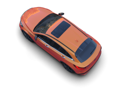 Modern araba siyah arka planda izole edilmiş. 3d oluşturma.