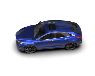 modern mavi araba siyah arka planda yansımayla izole edilmiş. 3d oluşturma.