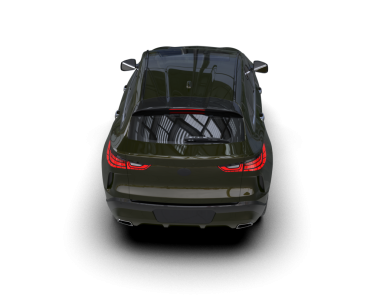 Siyah arka planda izole edilmiş siyah bir araba.