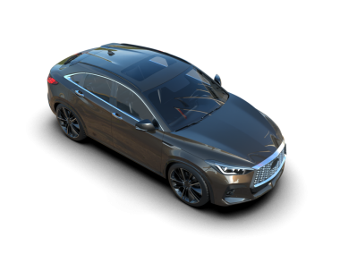 Stüdyo ortamında daha az genel bir konsept arabanın 3 boyutlu çizimi