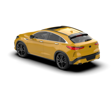 Sarı arka planda modern araba