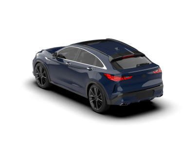 Modern araba arka planda izole edilmiş. 3D görüntüleme - illüstrasyon