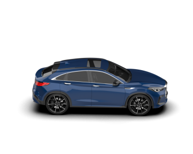 Beyaz arka planda mavi araba. en üstteki görünüm.