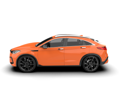 Beyaz arka planda modern bir araba. 3d oluşturma