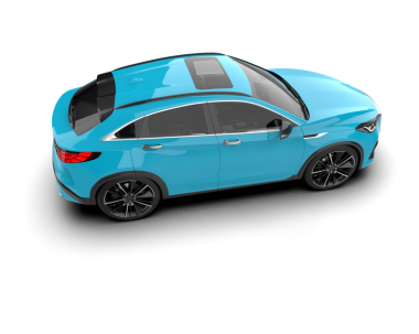 Kırpma yolu olan beyaz arka planda modern bir araba. 3d oluşturma