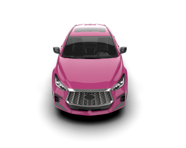 Beyaz arka planda gerçekçi bir araba, 3 boyutlu görüntüleme