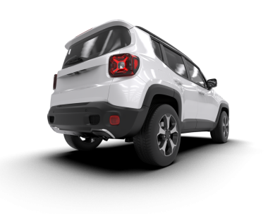 beyaz arkaplanda izole edilmiş bir araba - 3d görüntüleme - illüstrasyon