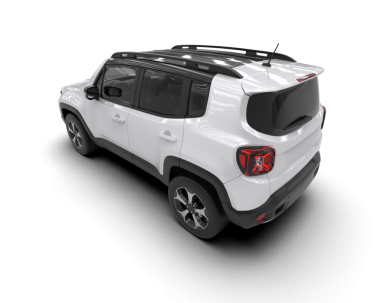 beyaz arka planda modern SUv, 3 boyutlu görüntüleme