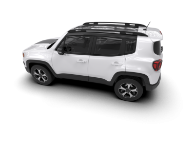 Siyah arka planı olan modern beyaz SUV, 3 boyutlu.