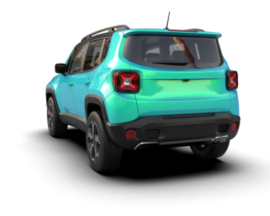 Bir markanın 3 boyutlu görüntülemesi - daha az genel bir SUV beyaz bir stüdyo arka planında izole edildi