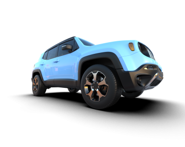 Stüdyo ortamında siyah üzerine izole edilmiş 3 boyutlu markasız bir pikap araba.