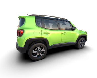 Siyah arka planda yeşil bir cipin 3 boyutlu resmi.