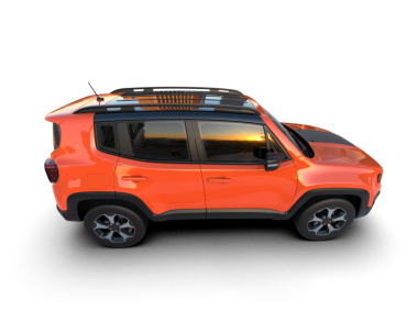 Kırmızı çizgili turuncu cip. 3d oluşturma.