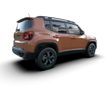 İzole edilmiş bir arkaplanda 3 boyutlu bir SUV çizimi.