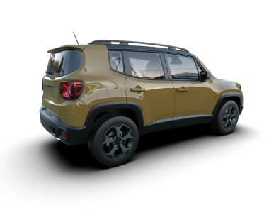 Siyah stüdyo arka planlarında izole edilmiş 3 boyutlu markasız bir SUV.