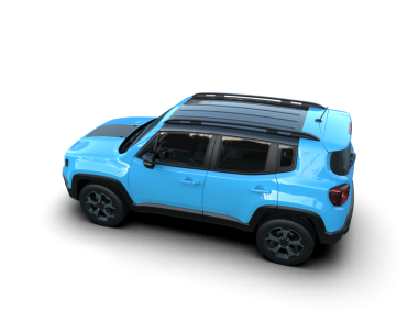 Siyah arka planı olan modern mavi bir cip. 3d oluşturma