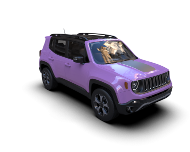 Siyah stüdyo arka planında 3 boyutlu markasız bir SUV aracı görüntüsü.