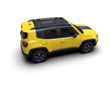 Modern kompakt bir arabanın 3 boyutlu çizimi.