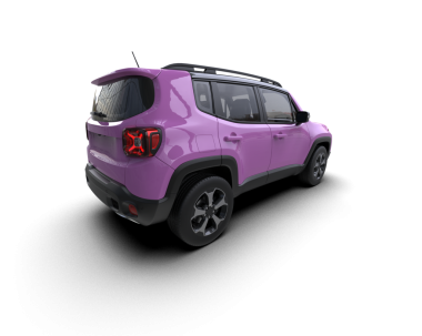 Pembe küçük araba siyah arkaplanda izole edildi