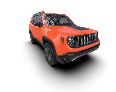 Modern SUV arabası beyaz arka planda izole edilmiş 3 boyutlu resimleme.