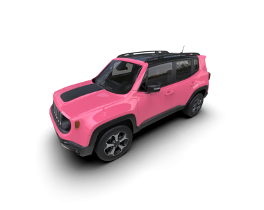 SUV aracı beyaz yolda izole edildi. 3d oluşturma