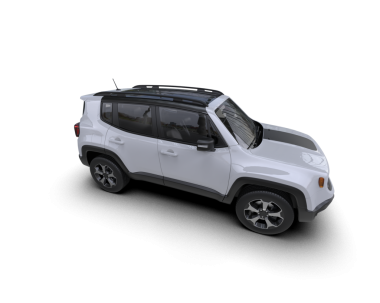 Beyaz arkaplanda gölgesi olan 3 boyutlu bir SUV görüntüsü