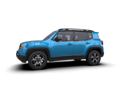 Beyaz arkaplanda 3D mavi SUv çizimi