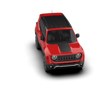 Kırmızı SUV aracı siyah arka planda izole edildi. 3D görüntüleme - 3D