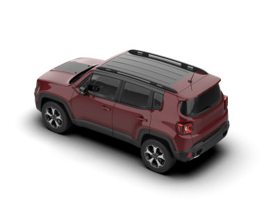 Siyah arka planda siyah bir arazi aracı. 3d oluşturma