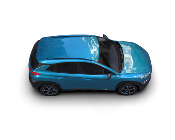 beyaz arkaplanda izole edilmiş araba 3d görüntüleme - üst görünüm