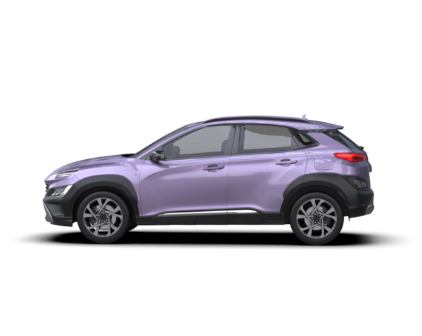 Gri arka planda izole edilmiş modern mor araba