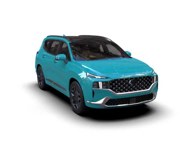 modern mavi araba gri arka planda izole edilmiş. 3 Boyutlu Hazırlama