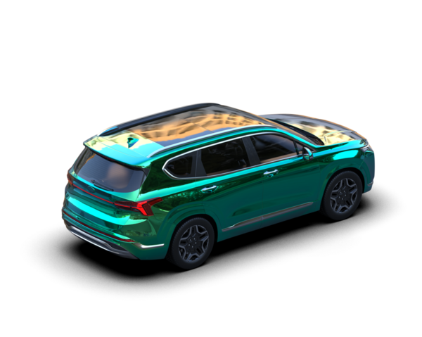 Yeşil arka planı olan bir araba.