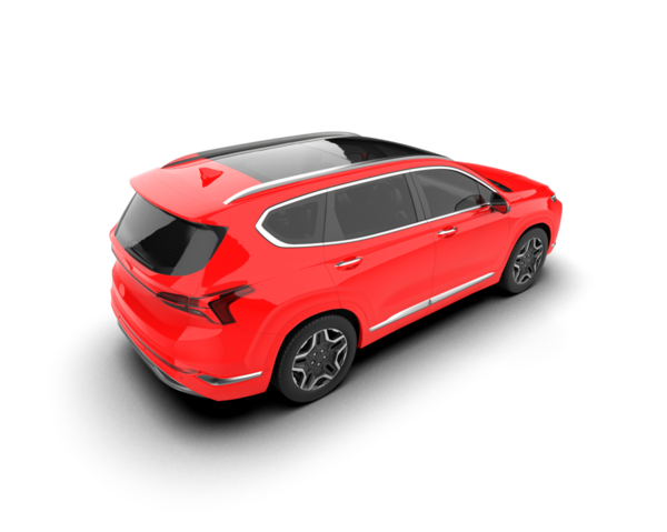Beyaz arka plan üzerinde izole kırmızı modern otomobil