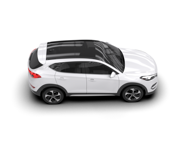 Gri arkaplan üzerinde boş ekran beyaz modern araba