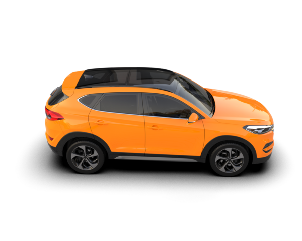 turuncu araba beyaz arkaplanda izole edilmiş