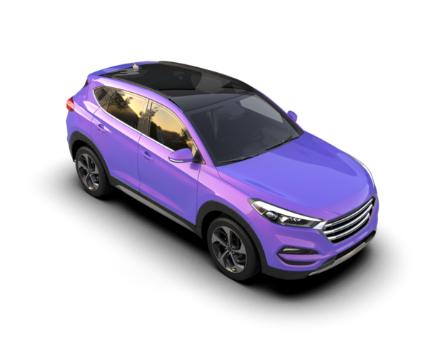 Beyaz bir arka plan üzerinde pembe araba