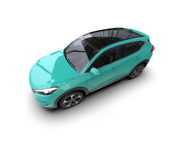 Modern araba beyazda izole edilmiş. 3D görüntüleme - illüstrasyon