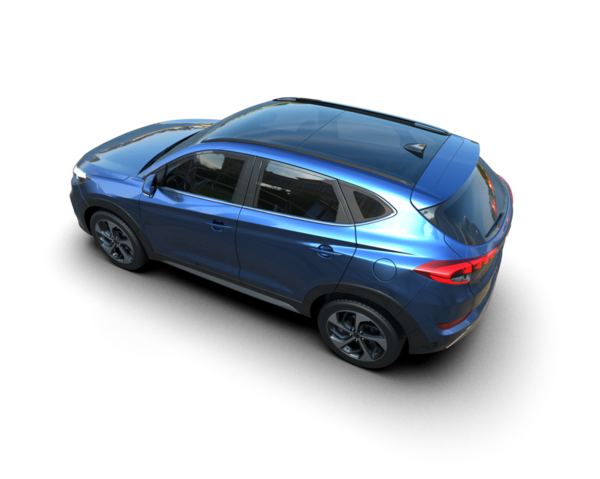 Beyaz arka planda modern mavi araba. 3d oluşturma