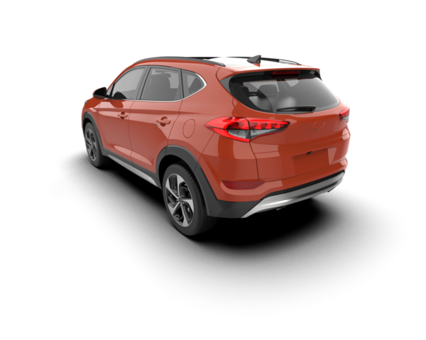 Gerçekçi bir SUV arabası. Ön manzara. 3d oluşturma