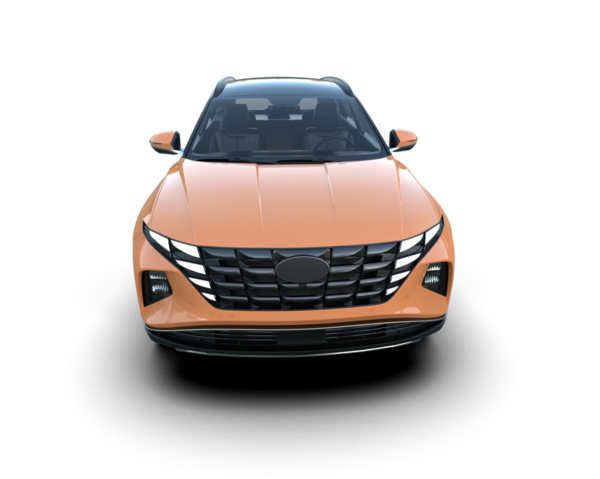 Siyah arka planda izole edilmiş gerçekçi bir araba.