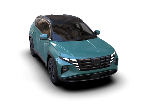 Beyaz arka planda modern bir araba. 3d oluşturma