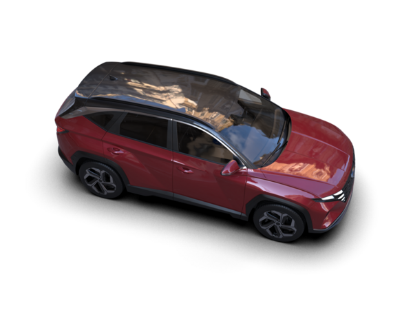 Kırmızı cip siyah arka planda izole edildi. 3d oluşturma.