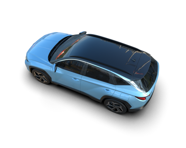 Siyah bir arka planda izole edilmiş mavi araba - 3 boyutlu illüstrasyon