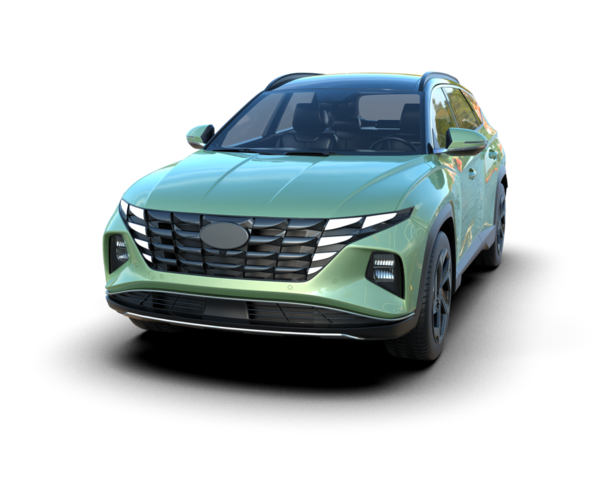 Beyaz arkaplanda izole edilmiş bir arabanın 3 boyutlu görüntüsü