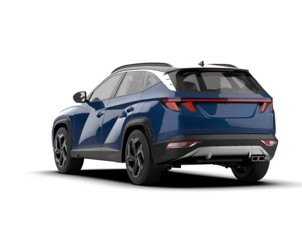 Beyaz arkaplanda SUV arabasının 3 boyutlu görüntüsü.